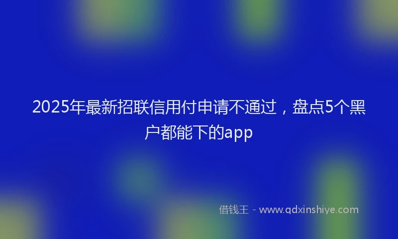 2025年最新招联信用付申请不通过，盘点5个黑户都能下的app