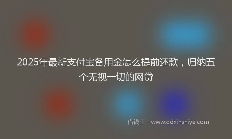 2025年最新支付宝备用金怎么提前还款，归纳五个无视一切的网贷