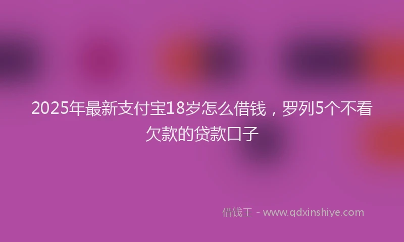 2025年最新支付宝18岁怎么借钱，罗列5个不看欠款的贷款口子