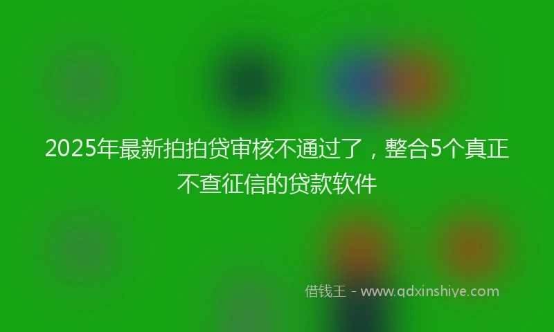 2025年最新拍拍贷审核不通过了，整合5个真正不查征信的贷款软件