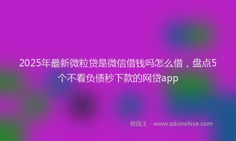 2025年最新微粒贷是微信借钱吗怎么借，盘点5个不看负债秒下款的网贷app