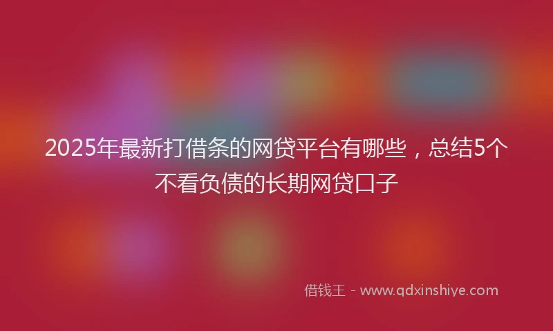 2025年最新打借条的网贷平台有哪些，总结5个不看负债的长期网贷口子