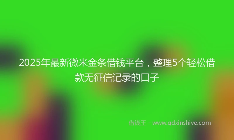 2025年最新微米金条借钱平台，整理5个轻松借款无征信记录的口子