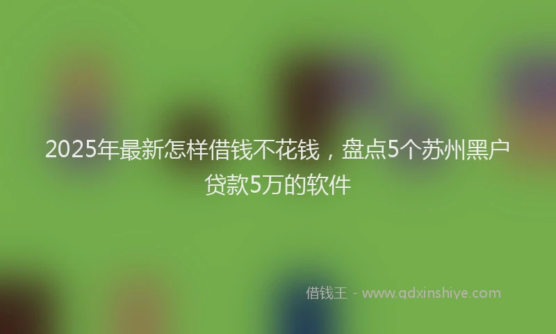 2025年最新怎样借钱不花钱，盘点5个苏州黑户贷款5万的软件