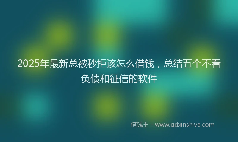 2025年最新总被秒拒该怎么借钱，总结五个不看负债和征信的软件