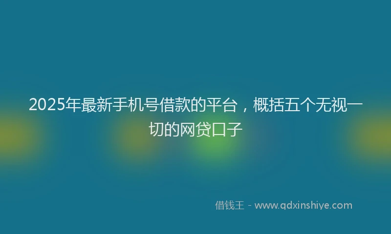 2025年最新手机号借款的平台，概括五个无视一切的网贷口子
