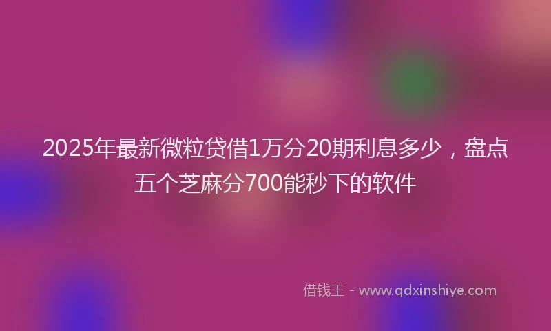 2025年最新微粒贷借1万分20期利息多少，盘点五个芝麻分700能秒下的软件