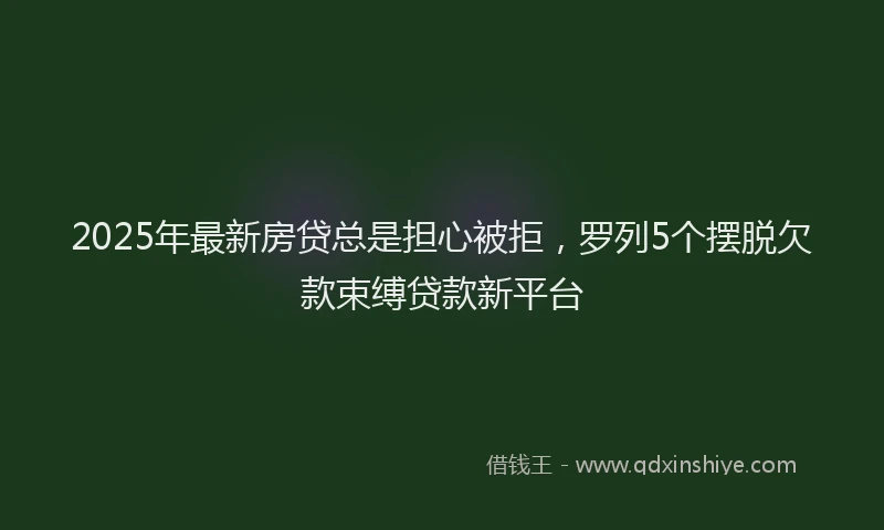 2025年最新房贷总是担心被拒，罗列5个摆脱欠款束缚贷款新平台