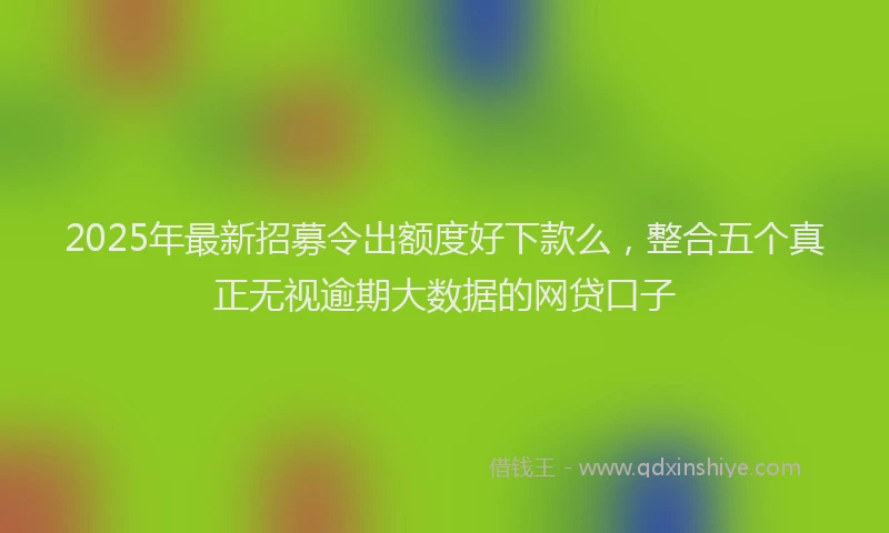 2025年最新招募令出额度好下款么，整合五个真正无视逾期大数据的网贷口子