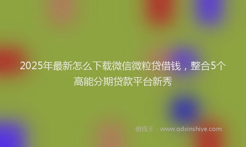 2025年最新怎么下载微信微粒贷借钱，整合5个高能分期贷款平台新秀