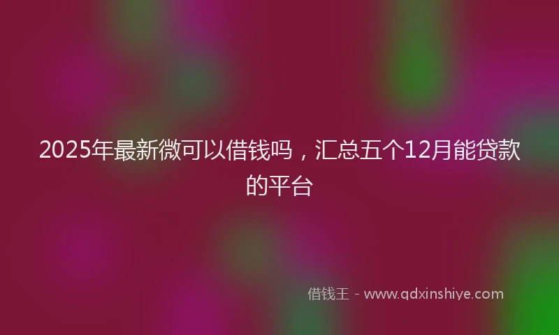 2025年最新微可以借钱吗，汇总五个12月能贷款的平台