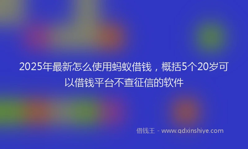 2025年最新怎么使用蚂蚁借钱，概括5个20岁可以借钱平台不查征信的软件