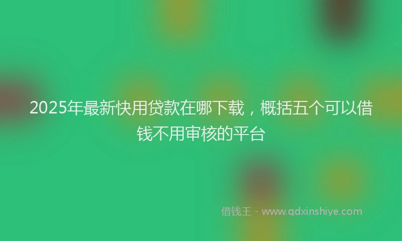 2025年最新快用贷款在哪下载，概括五个可以借钱不用审核的平台