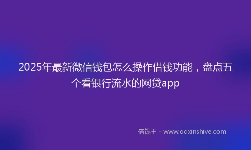 2025年最新微信钱包怎么操作借钱功能，盘点五个看银行流水的网贷app