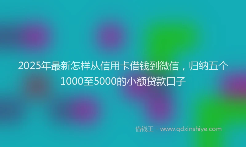 2025年最新怎样从信用卡借钱到微信，归纳五个1000至5000的小额贷款口子