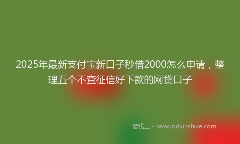 2025年最新支付宝新口子秒借2000怎么申请，整理五个不查征信好下款的网贷口子