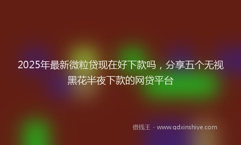 2025年最新微粒贷现在好下款吗，分享五个无视黑花半夜下款的网贷平台