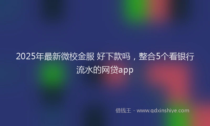 2025年最新微校金服 好下款吗，整合5个看银行流水的网贷app