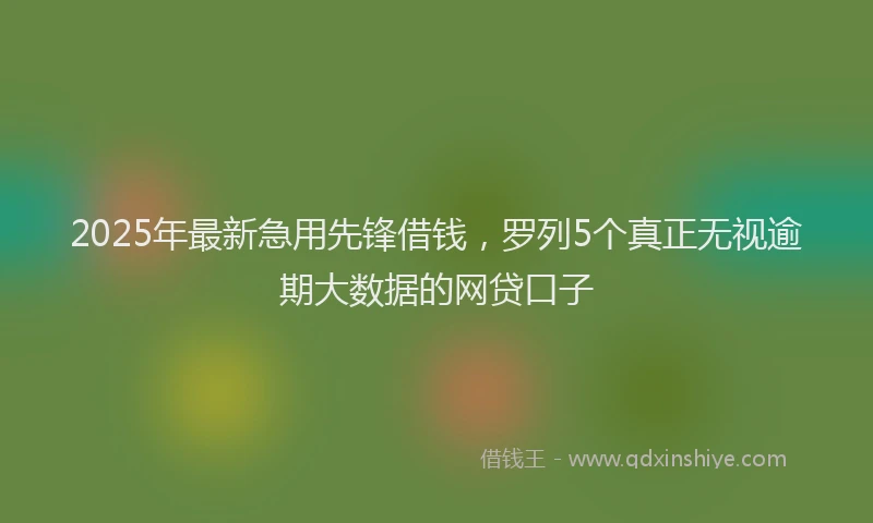 2025年最新急用先锋借钱，罗列5个真正无视逾期大数据的网贷口子