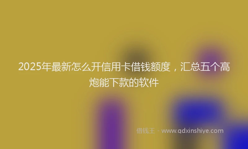2025年最新怎么开信用卡借钱额度，汇总五个高炮能下款的软件