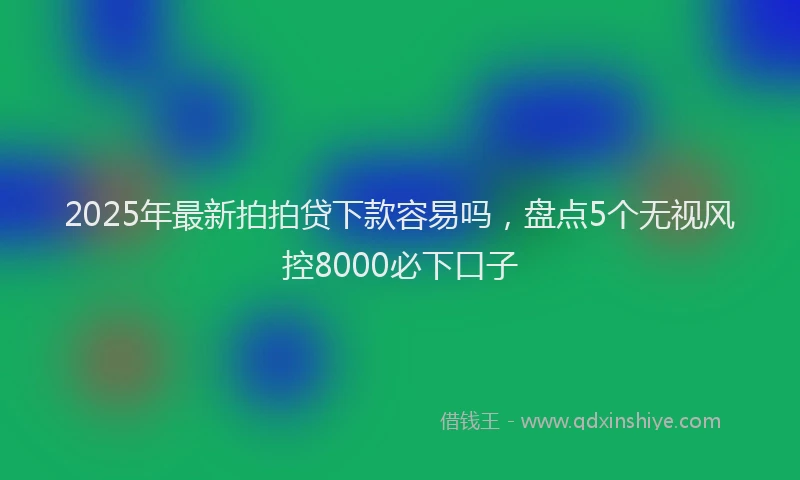 2025年最新拍拍贷下款容易吗，盘点5个无视风控8000必下口子