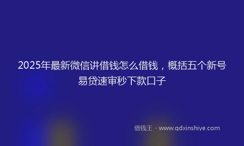 2025年最新微信讲借钱怎么借钱，概括五个新号易贷速审秒下款口子