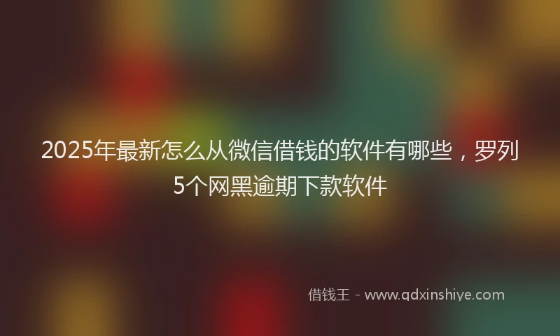 2025年最新怎么从微信借钱的软件有哪些，罗列5个网黑逾期下款软件
