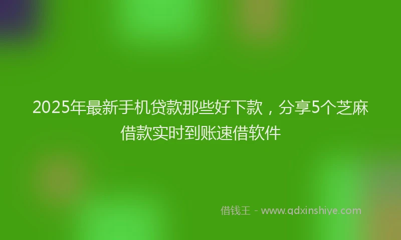 2025年最新手机贷款那些好下款，分享5个芝麻借款实时到账速借软件