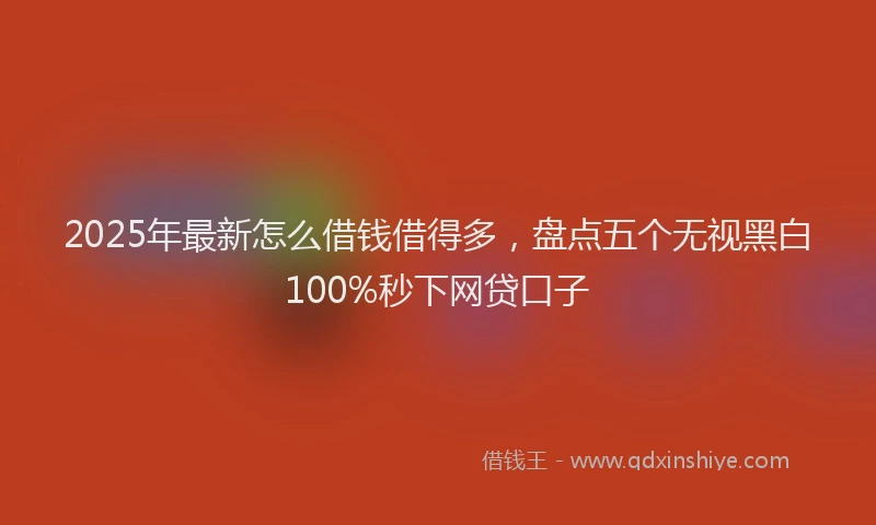 2025年最新怎么借钱借得多，盘点五个无视黑白100%秒下网贷口子