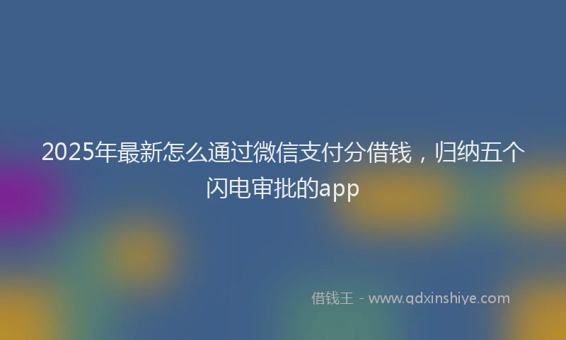 2025年最新怎么通过微信支付分借钱，归纳五个闪电审批的app