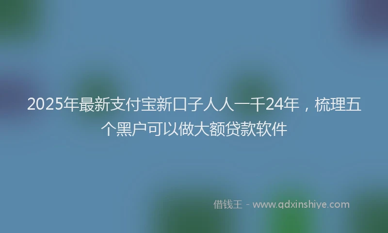 2025年最新支付宝新口子人人一千24年，梳理五个黑户可以做大额贷款软件