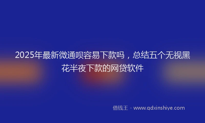 2025年最新微通呗容易下款吗，总结五个无视黑花半夜下款的网贷软件