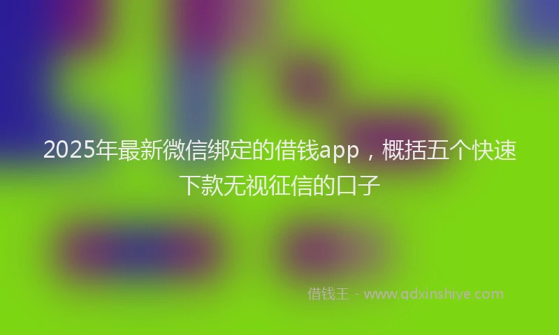 2025年最新微信绑定的借钱app，概括五个快速下款无视征信的口子