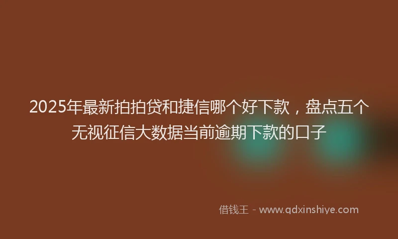 2025年最新拍拍贷和捷信哪个好下款，盘点五个无视征信大数据当前逾期下款的口子