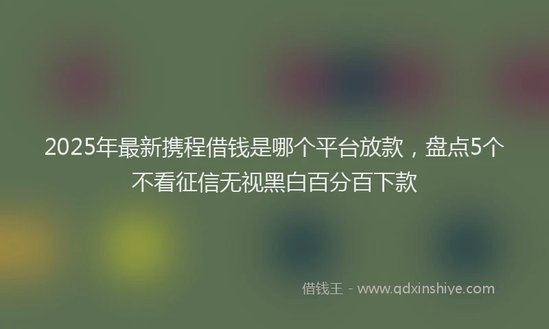 2025年最新携程借钱是哪个平台放款，盘点5个不看征信无视黑白百分百下款