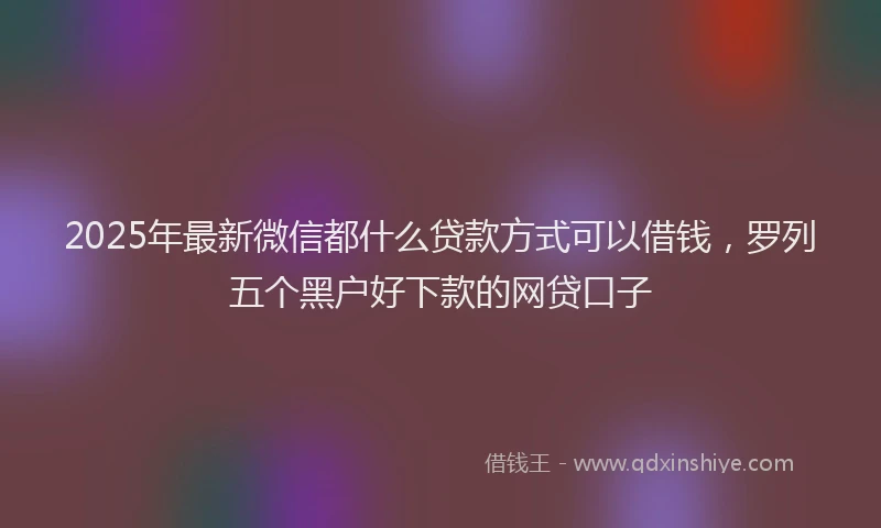 2025年最新微信都什么贷款方式可以借钱，罗列五个黑户好下款的网贷口子