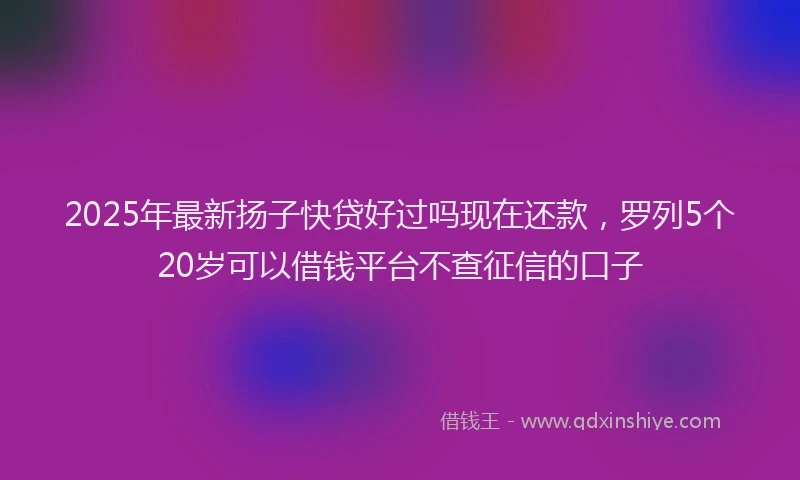 2025年最新扬子快贷好过吗现在还款，罗列5个20岁可以借钱平台不查征信的口子