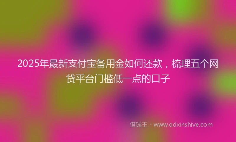 2025年最新支付宝备用金如何还款，梳理五个网贷平台门槛低一点的口子