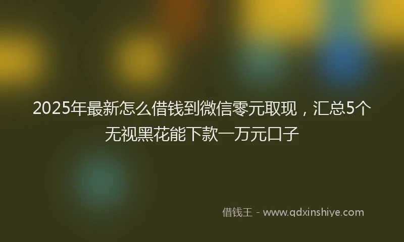 2025年最新怎么借钱到微信零元取现，汇总5个无视黑花能下款一万元口子