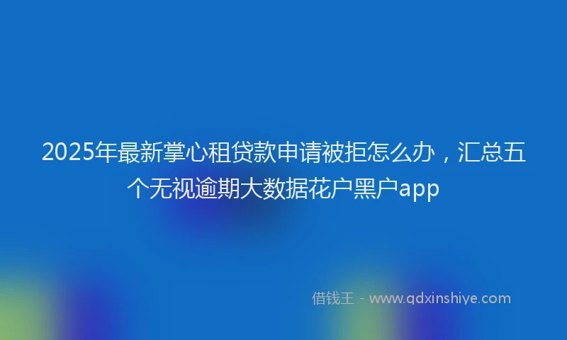 2025年最新掌心租贷款申请被拒怎么办，汇总五个无视逾期大数据花户黑户app