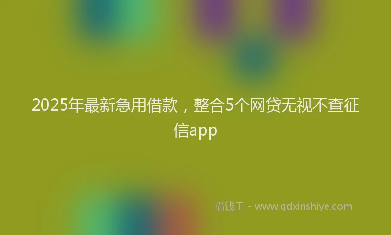 2025年最新急用借款，整合5个网贷无视不查征信app