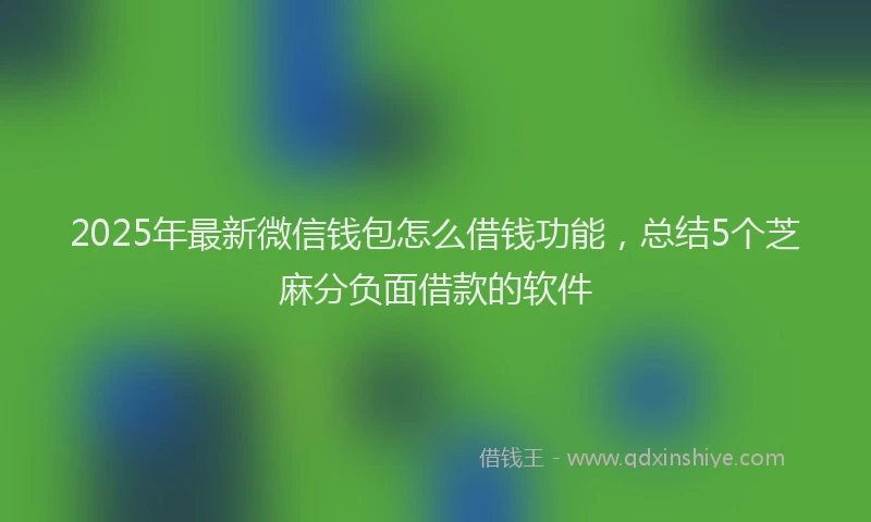 2025年最新微信钱包怎么借钱功能，总结5个芝麻分负面借款的软件