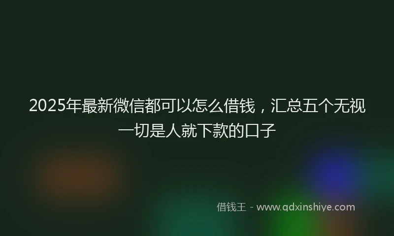 2025年最新微信都可以怎么借钱，汇总五个无视一切是人就下款的口子