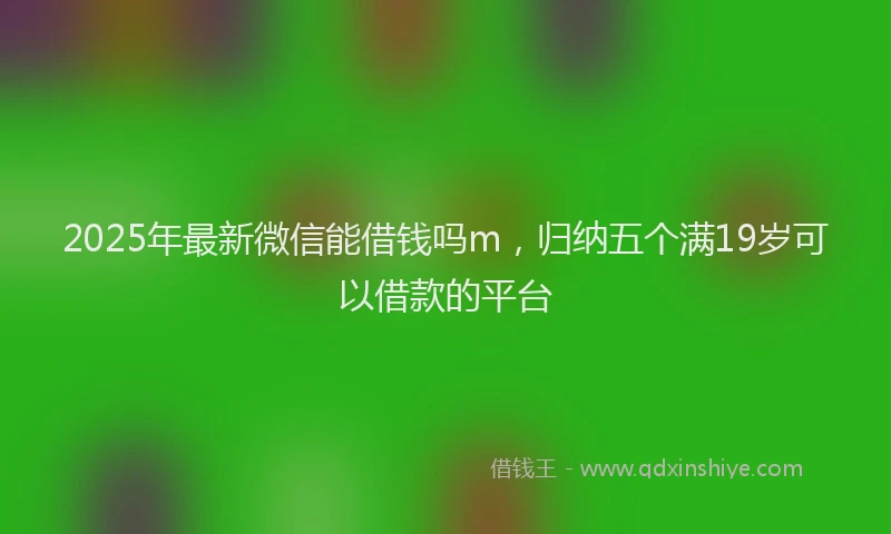2025年最新微信能借钱吗m，归纳五个满19岁可以借款的平台