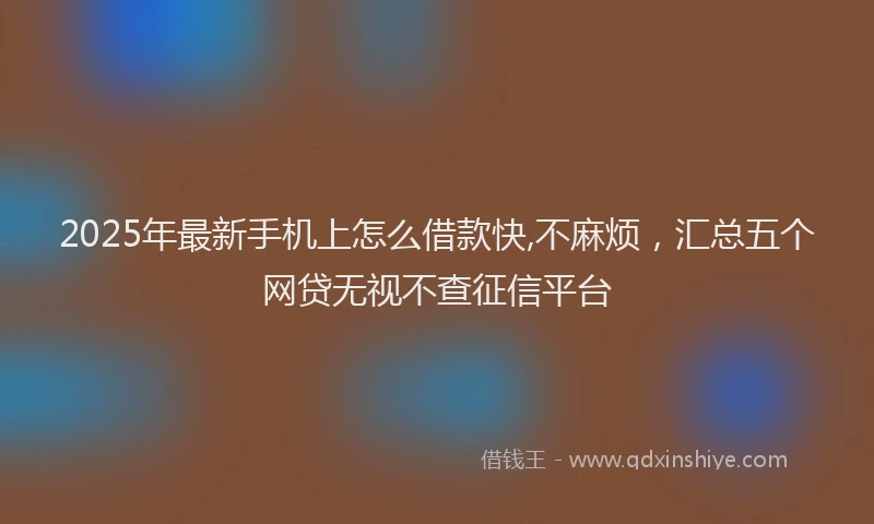 2025年最新手机上怎么借款快,不麻烦，汇总五个网贷无视不查征信平台