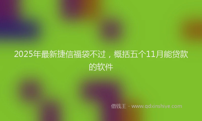 2025年最新捷信福袋不过，概括五个11月能贷款的软件