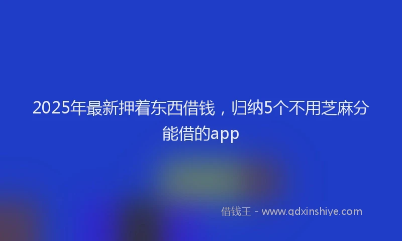 2025年最新押着东西借钱，归纳5个不用芝麻分能借的app