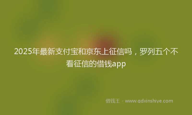 2025年最新支付宝和京东上征信吗，罗列五个不看征信的借钱app