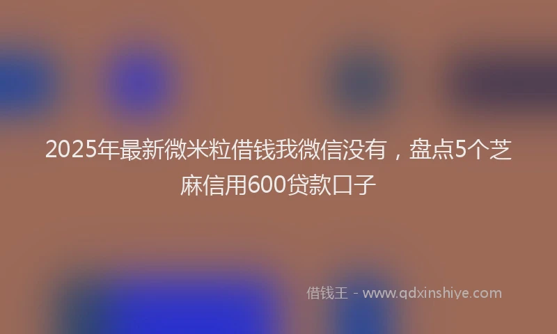 2025年最新微米粒借钱我微信没有，盘点5个芝麻信用600贷款口子