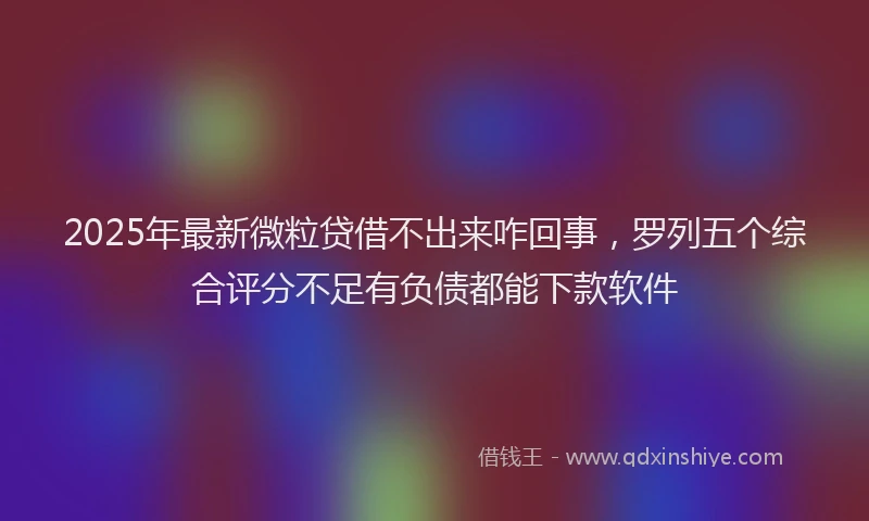 2025年最新微粒贷借不出来咋回事，罗列五个综合评分不足有负债都能下款软件